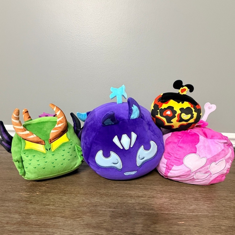 Blox Fruits Plush Bundle Dragon Kitsune Magma Love Fruit Roblox Toy No DLC 4pc